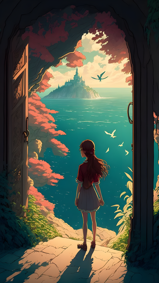 Enchanted Gateway to a Magical Island - Anime Art Wallpaper